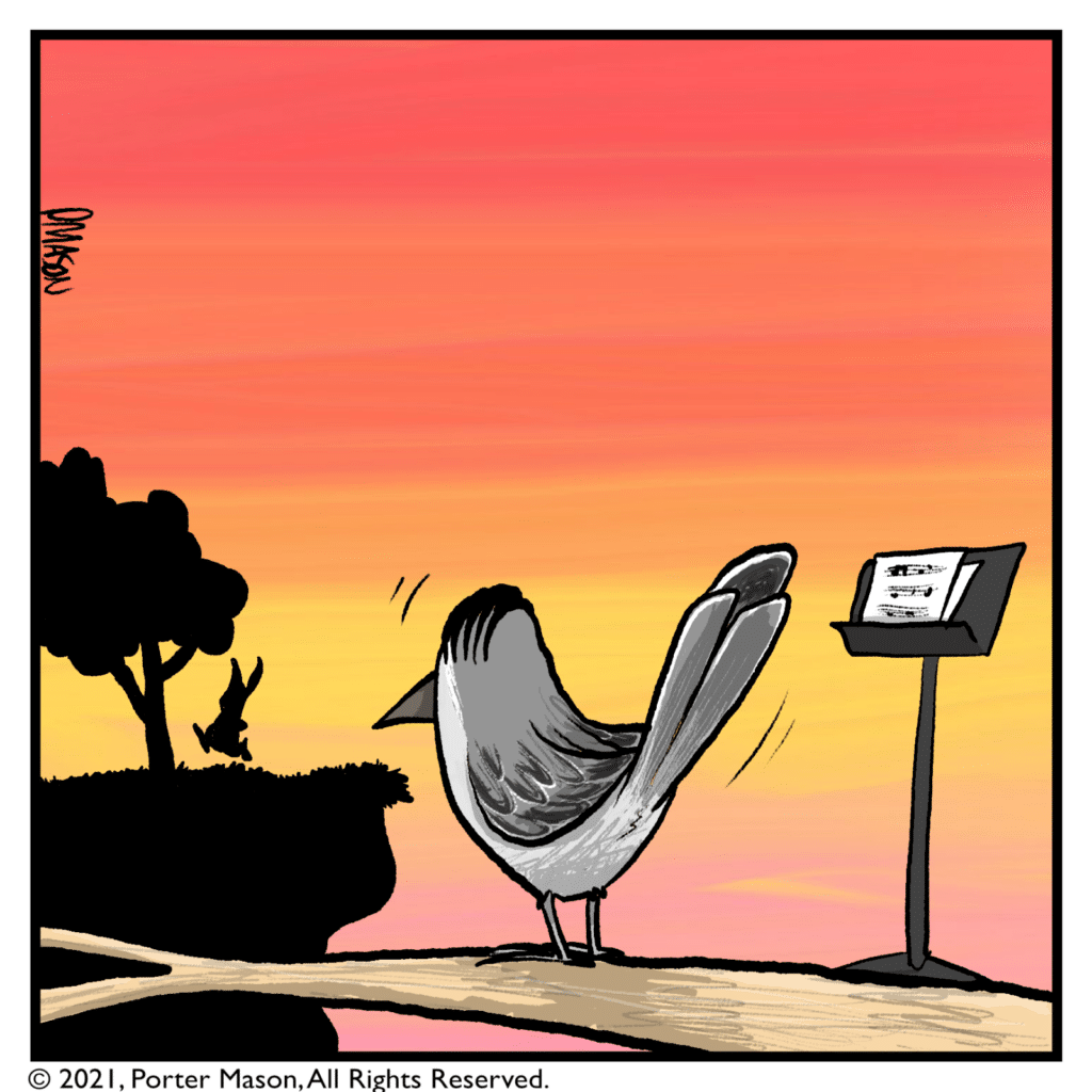 A pause.