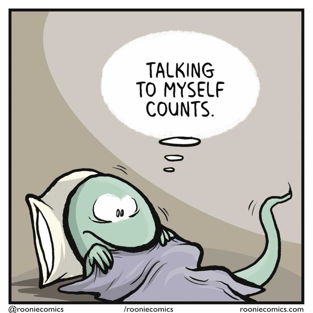 LIZARD (thinking): Talking to myself counts.