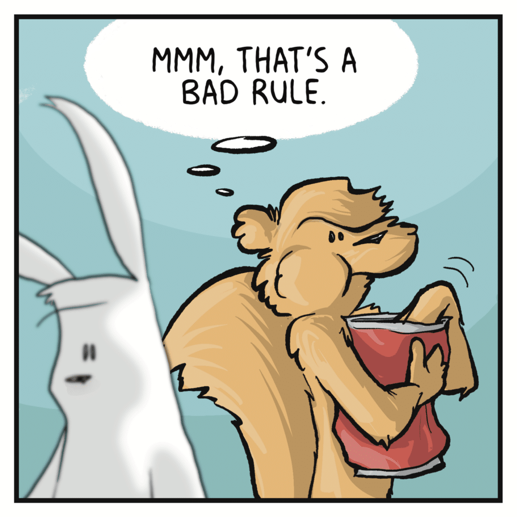SQUIRREL (thinking): Mmm, that's a bad rule