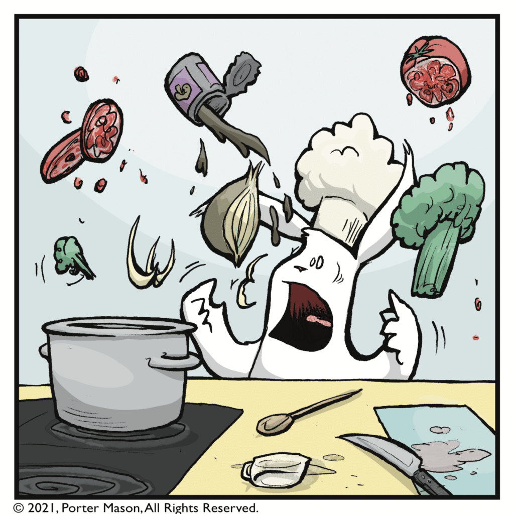 The rabbit eats everything in the kitchen.