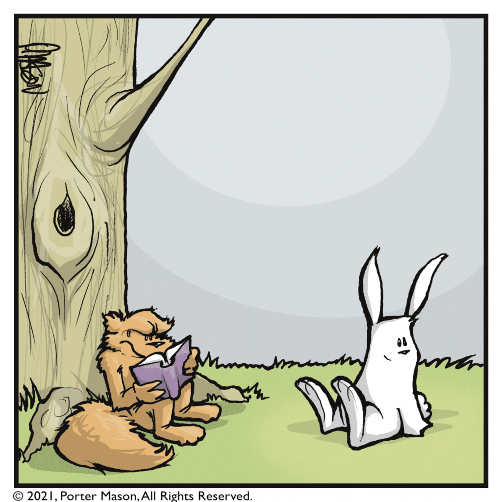 A pause.