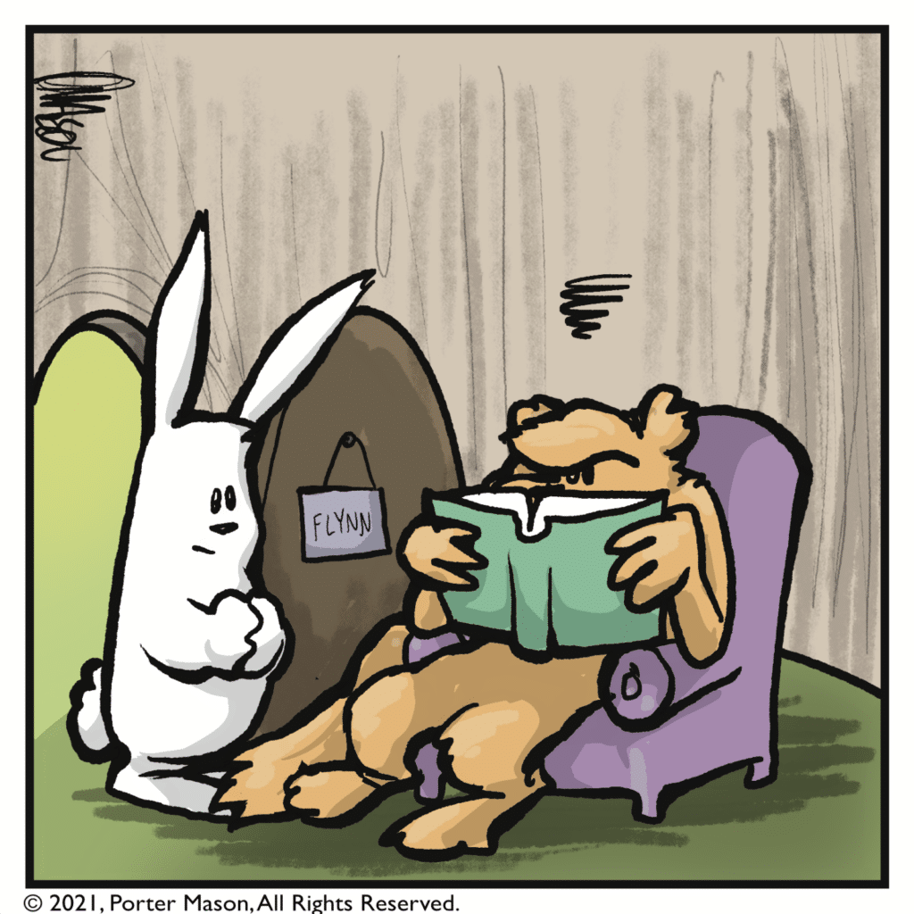 A pause.