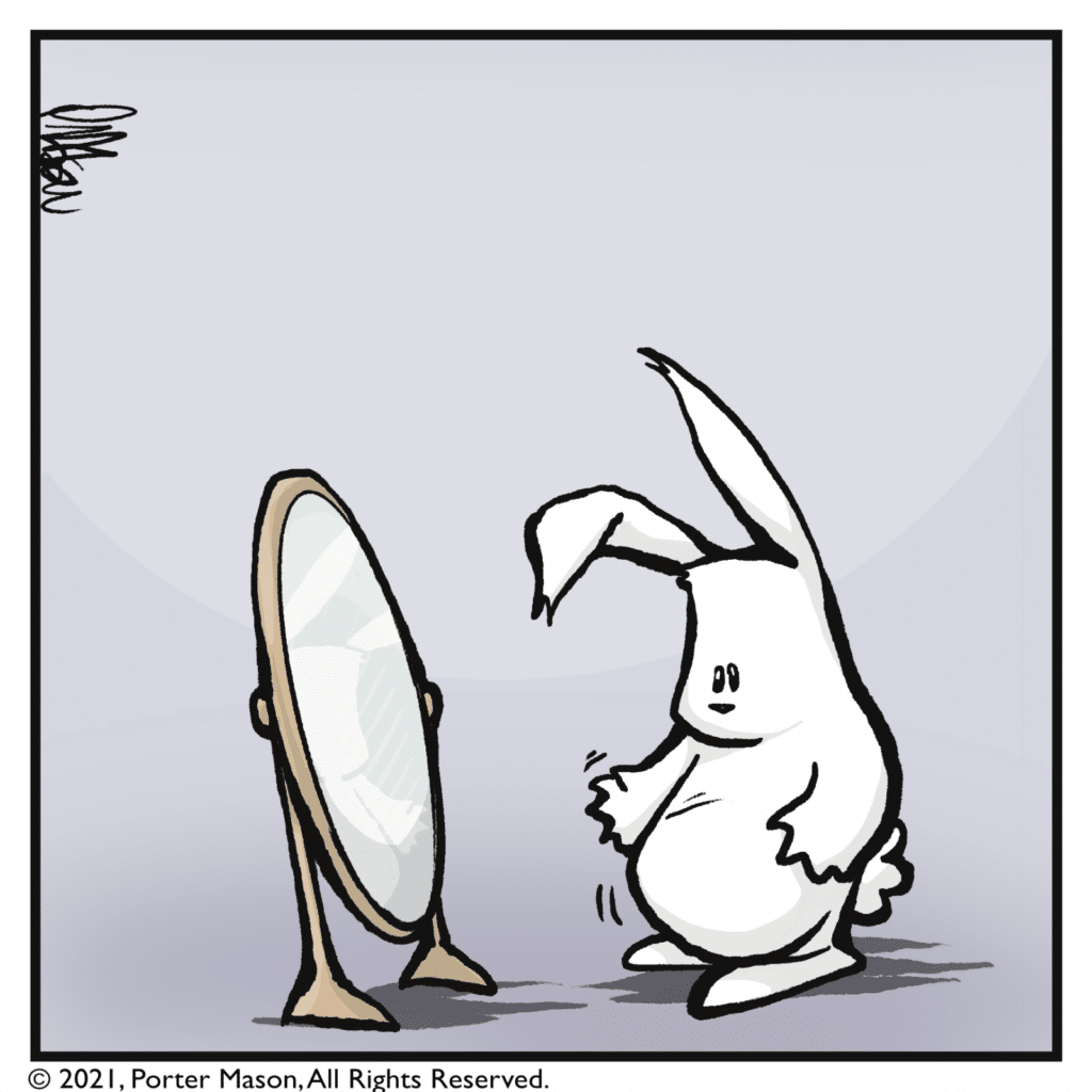 Rabbit drops fat stomach.