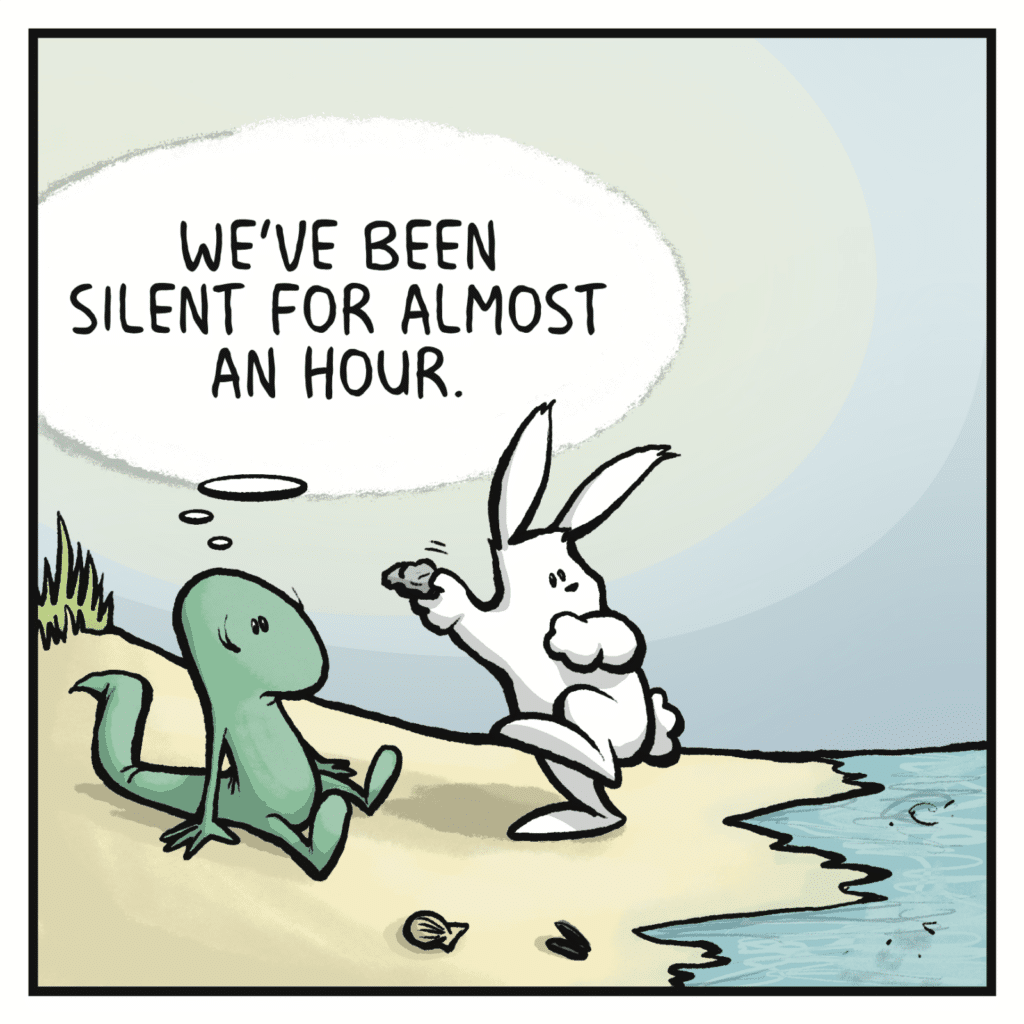 LIZARD: ((We've been silent for almost an hour.))
