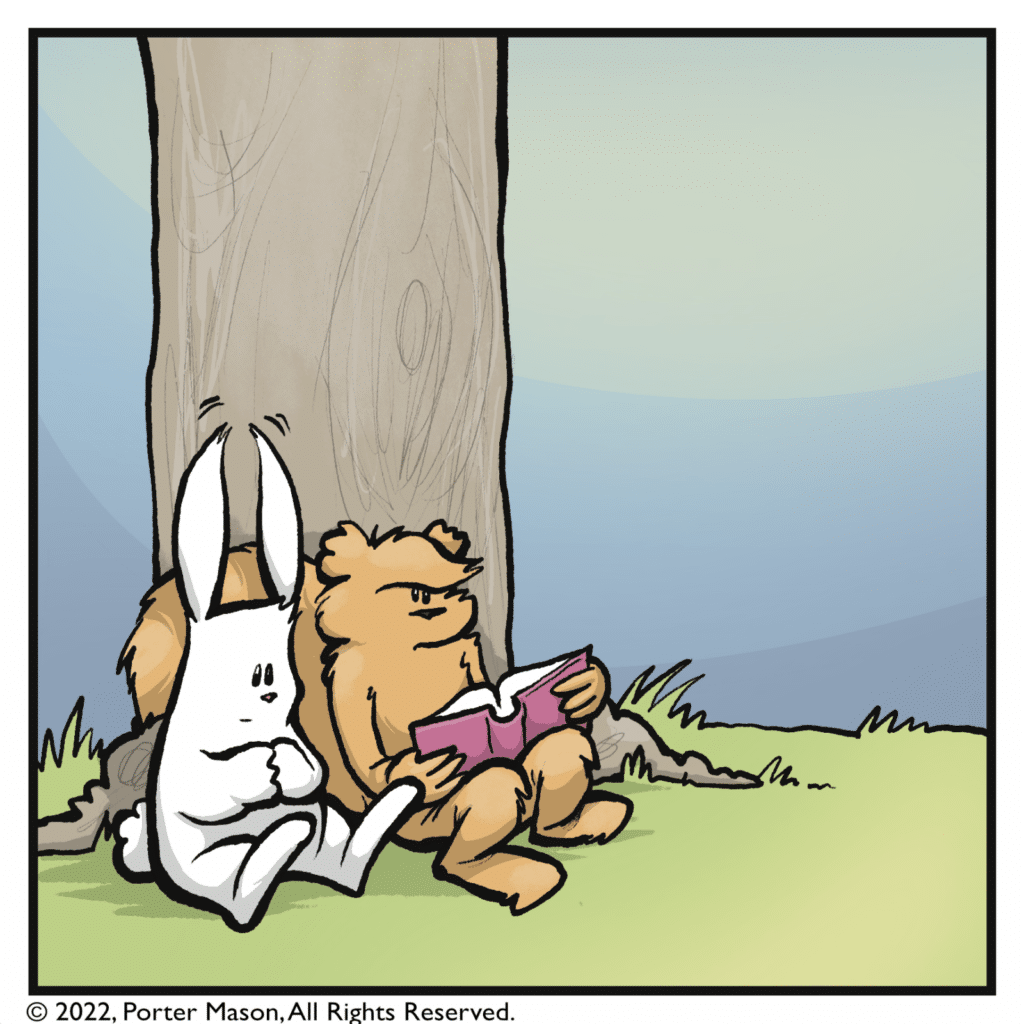 The rabbit is excited.