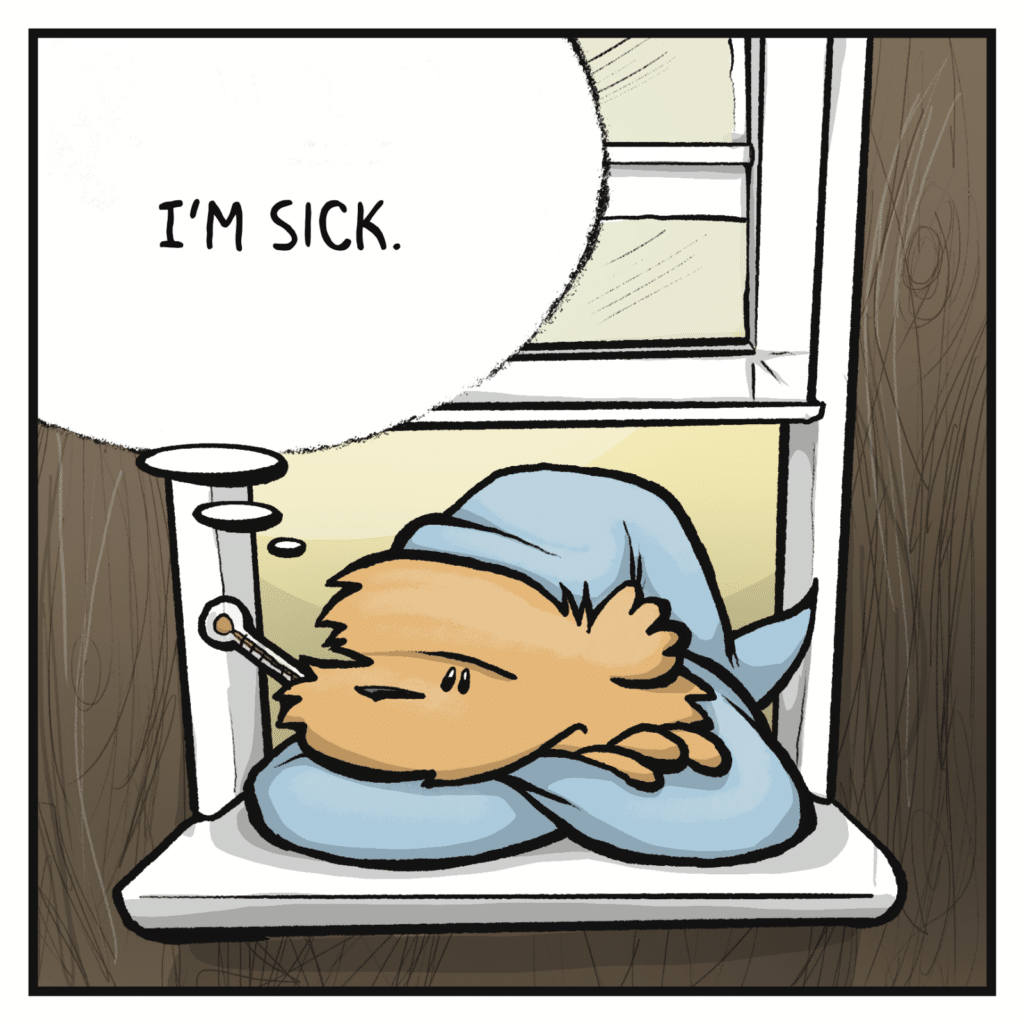 SQUIRREL (thinking): I'm sick.