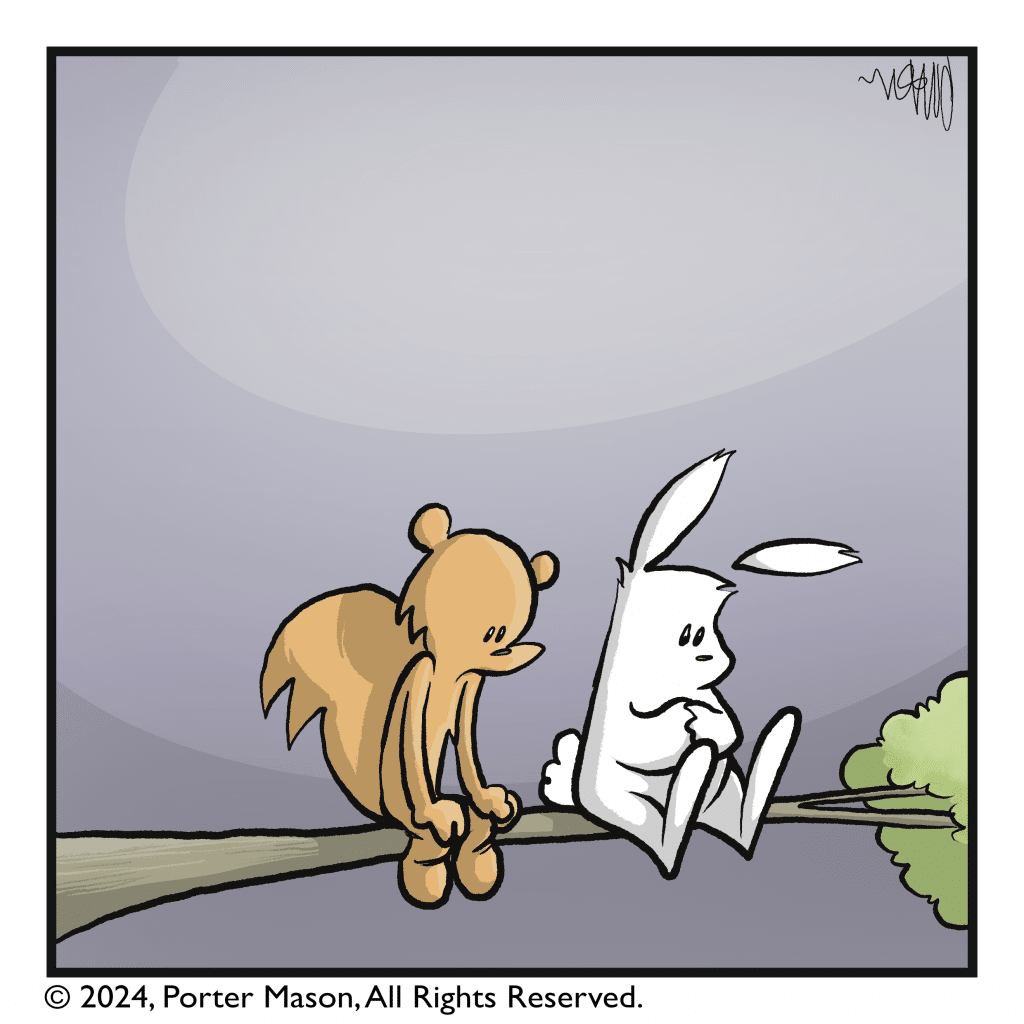 A pause.