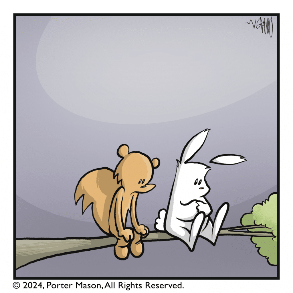 A pause.