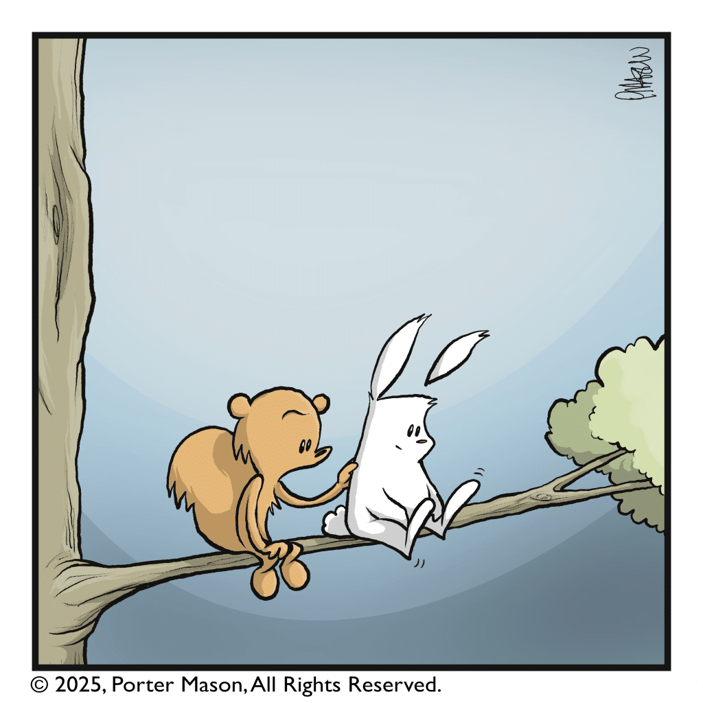 A pause.