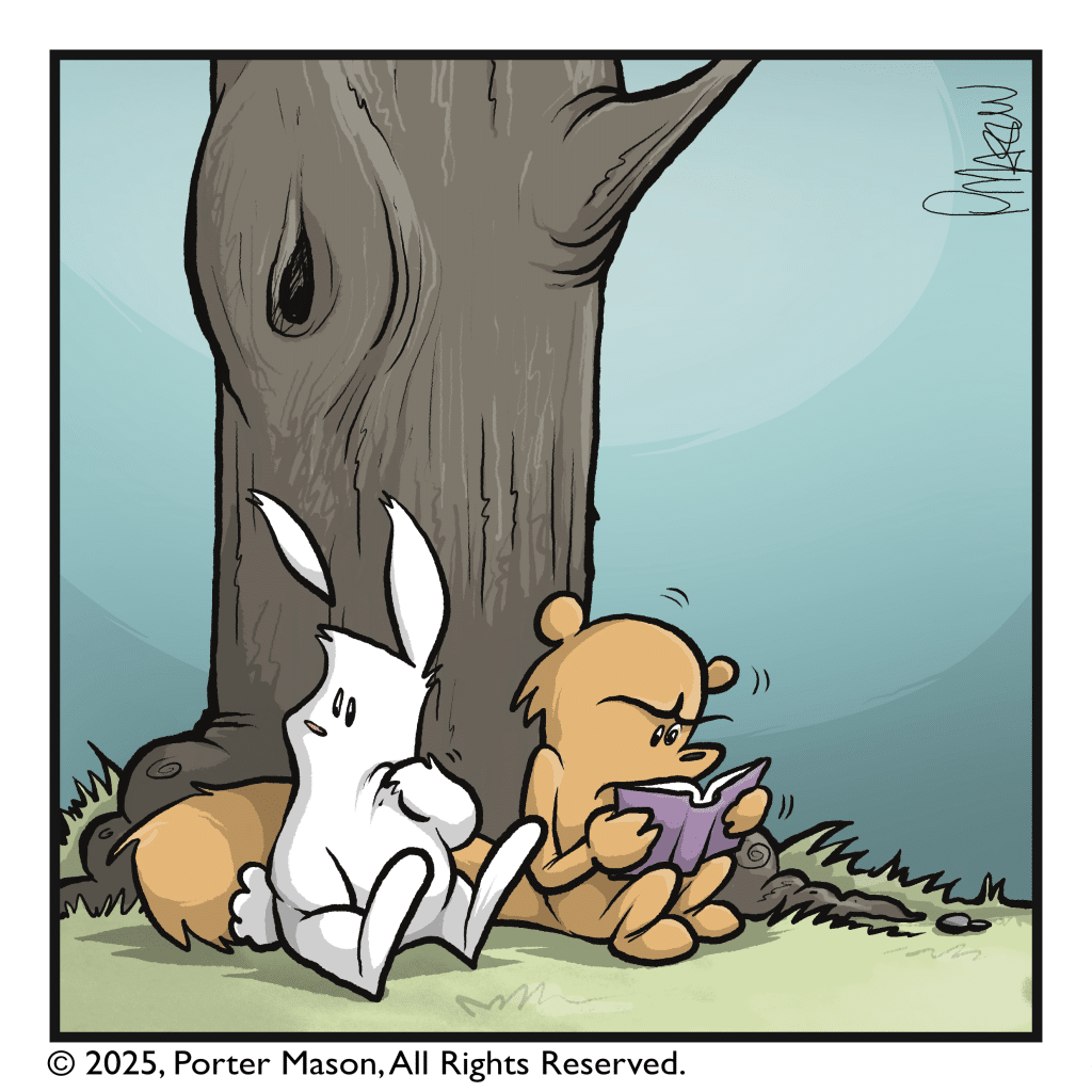 A pause.