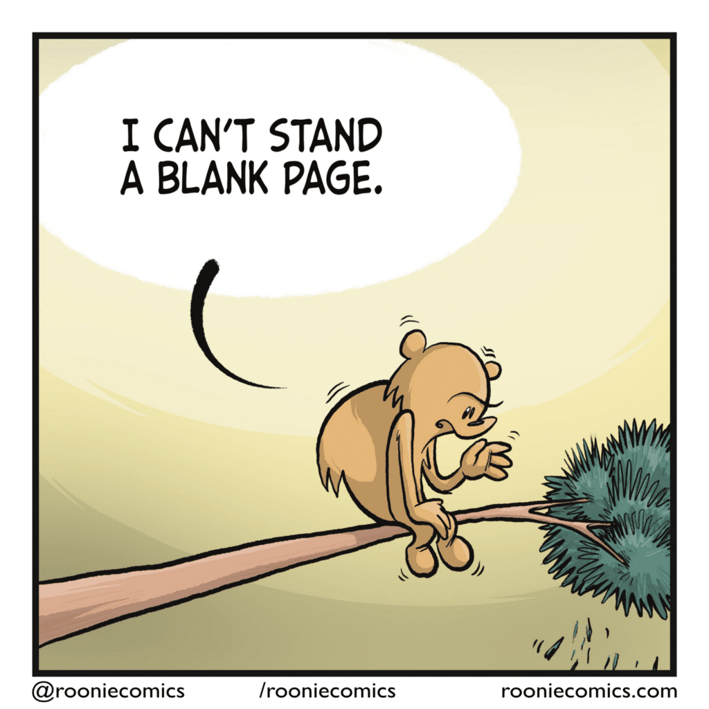 SQUIRREL: I can't stand a blank page.